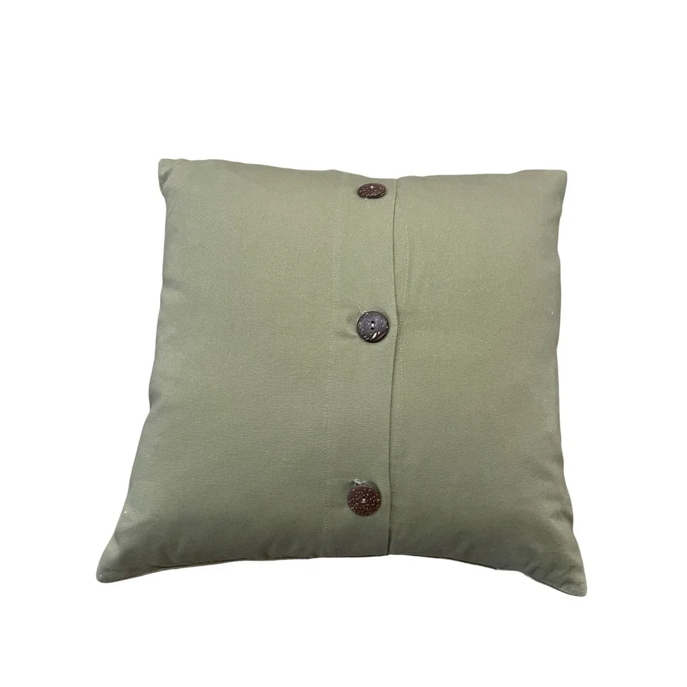 Pottery Barn Embroidered Bird Berries Limbs 17 x 17 Pillow w Feather Insert